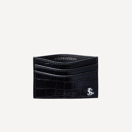 NOIR CROC CARDHOLDER